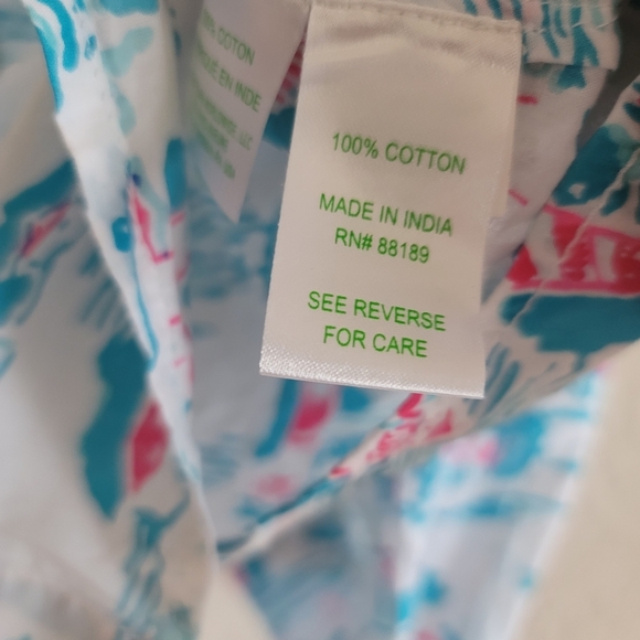 Lilly Pulitzer, Cruiser Botton-down Shirt, Watch Out Lighthouse‎ Print, Size 4 - Picture 8 of 10